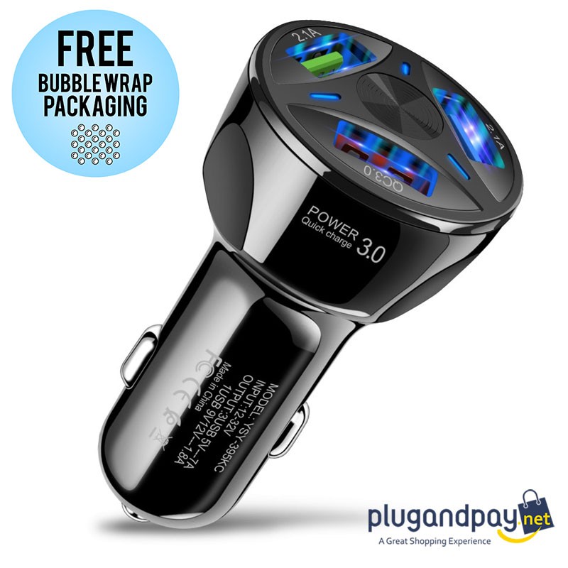 Car Charger Mobil USB 3 Port 2.1A QC3.0 Handphone Smartphone HP Lighter Rokok Socket Soket - 369 - p