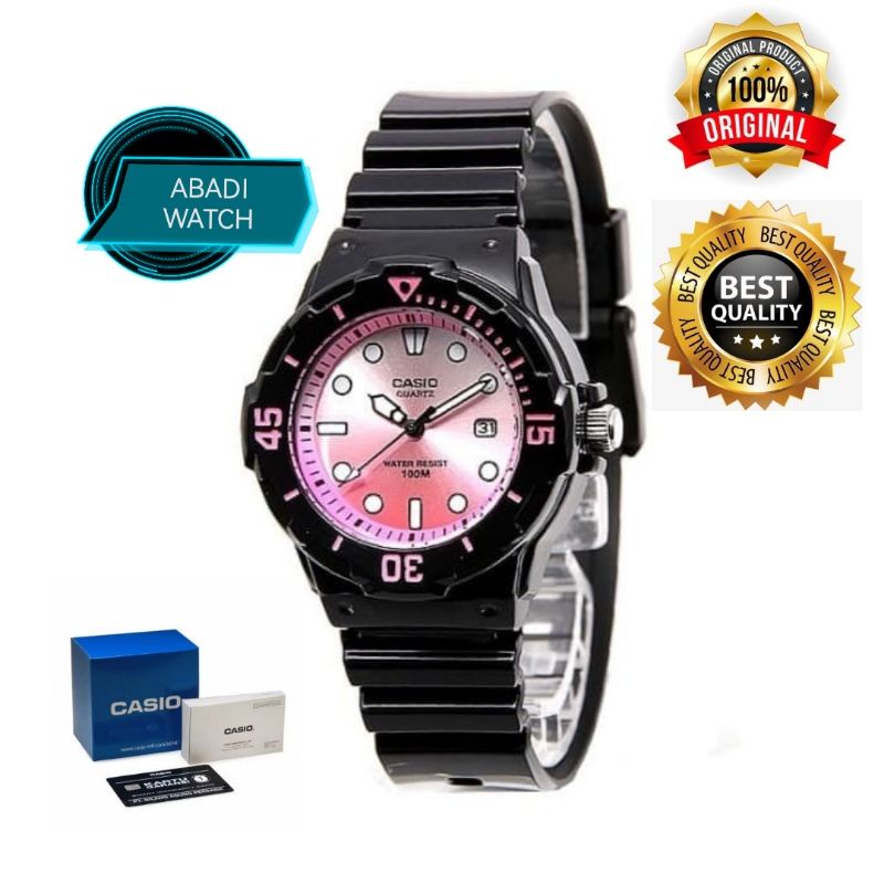 JAM TANGAN WANITA CASIO LRW-200H-4EVDR BLACK PINK ORIGINAL BUKAN BM