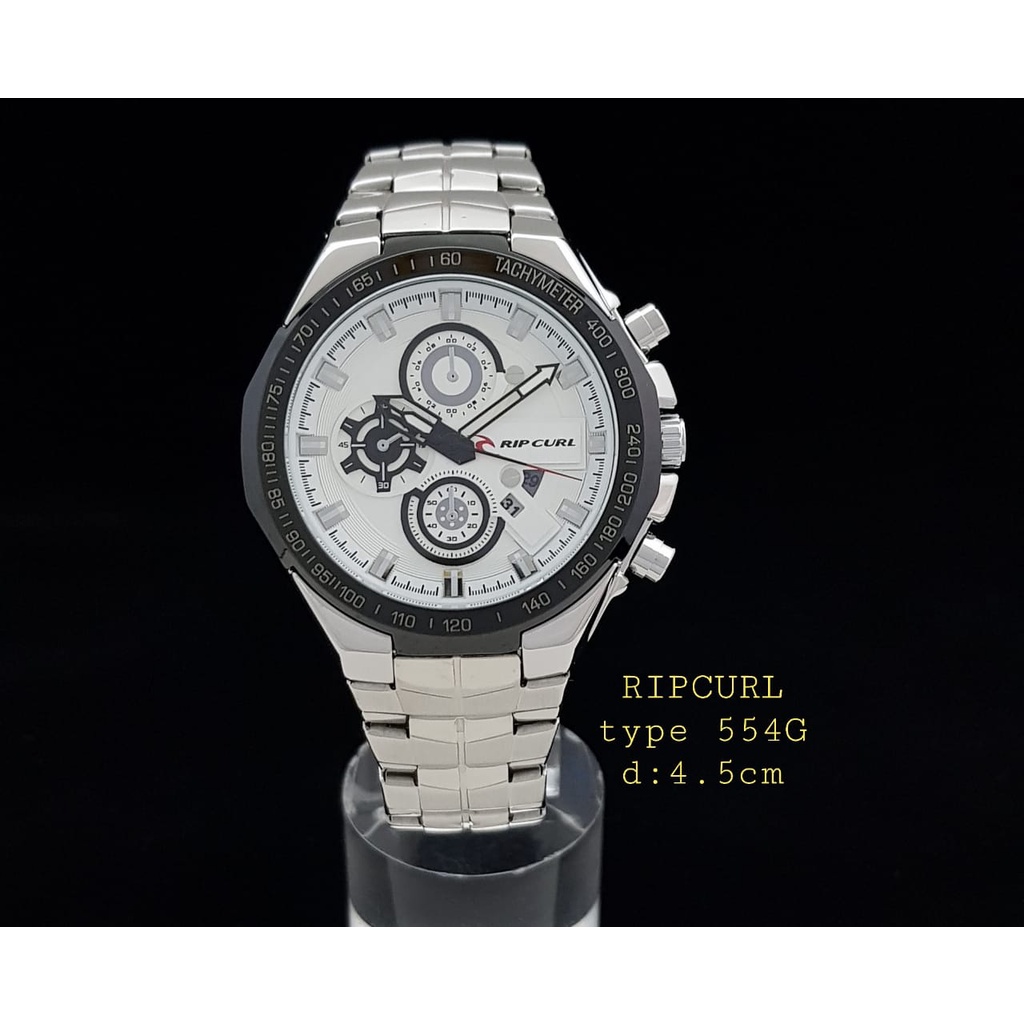 Jam Tangan Cowok Ripcurl Chrono off dan Tanggal Aktif/ JAM TANGAN RIPCURL RANTAI STAINLESS STELL/ RIPCURL PRIA