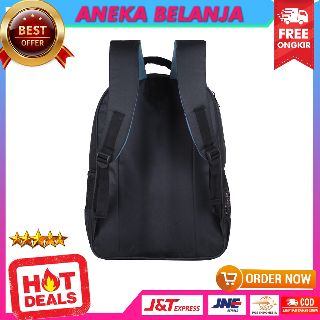 Ransel Sekolah Kerja Kuliah Model Rebound Garis Atas Silver Free Raincover Tas Backpack Berkualitas