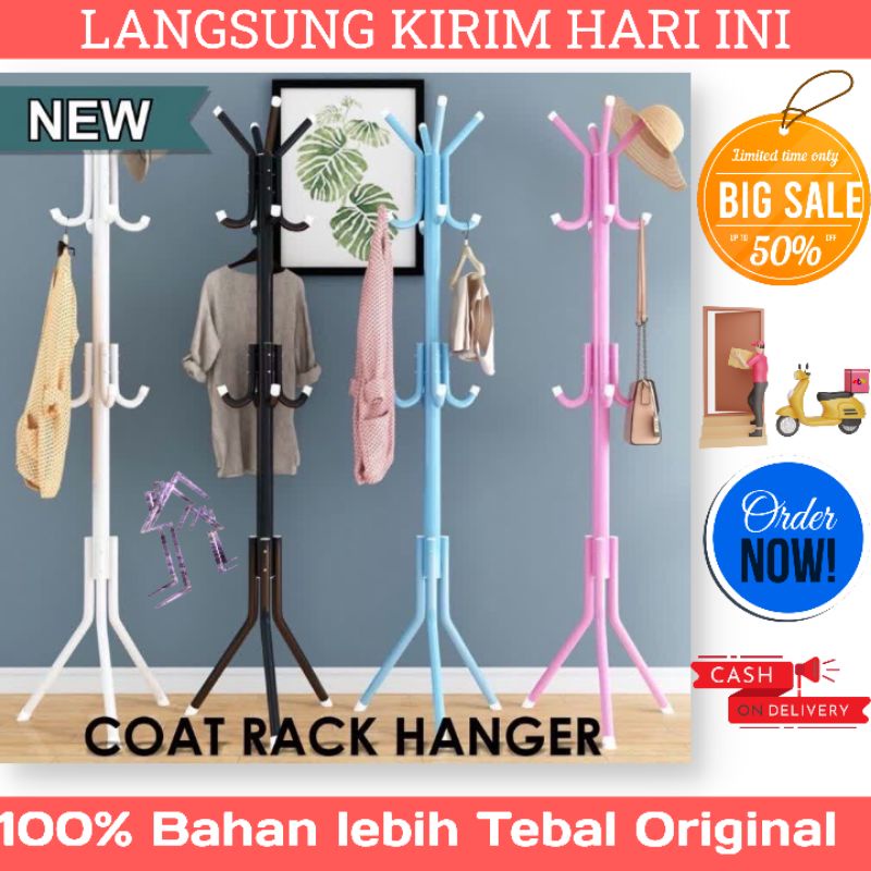 PRODUK NEW MURAH Stand Hanger COATRACK Gantungan Jaket/Baju,Topi Stand / Stand Hanger 9 Hook / Gantungan Baju Serbaguna / Gantungan Baju cooth rack hanger cantolan Baju,topi,tas multifungsi serbaguna