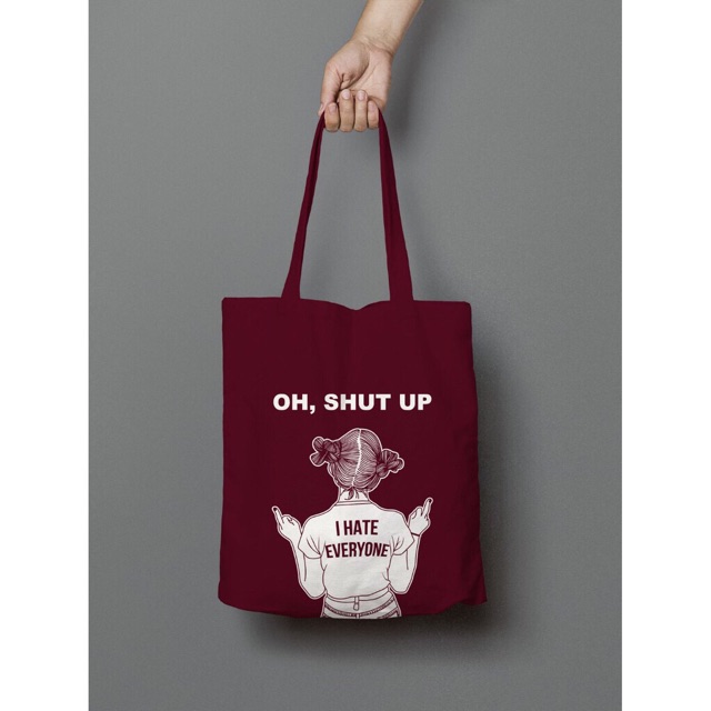 Tote Shut Up ( Trend untuk sekolah &amp; Jalan jalan )