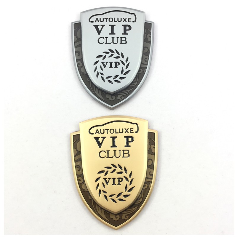 1pc Stiker Emblem Logo VIP CLUB Bahan Metal Untuk Mobil Universal