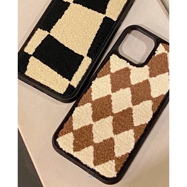 Brown Argyle Wool Knit Case Casing Iphone 7 Plus - 13 Pro Max