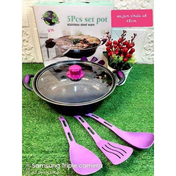 wajan sinda ukuran 28cm 5pcs set pot