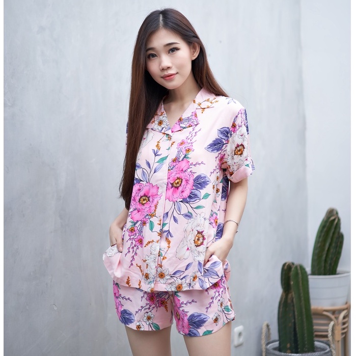 Cammomile 2102017 Piyama Pendek Krah 002-PinkV4