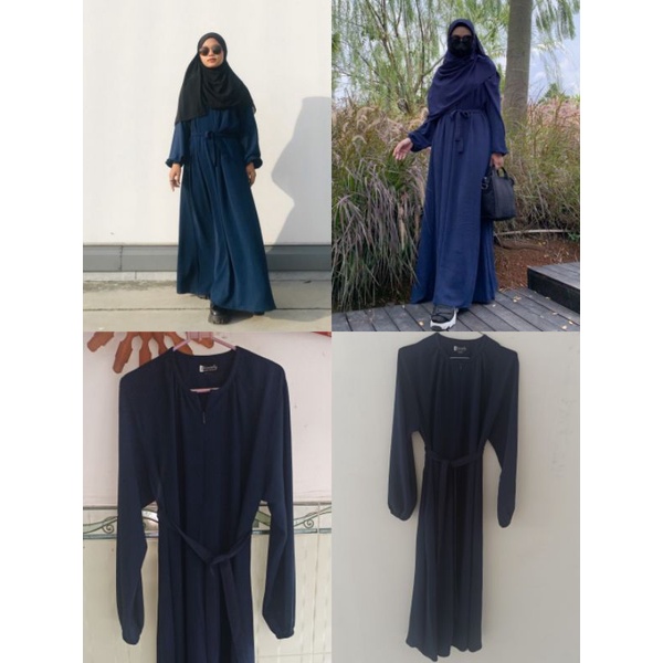 Shanin Dress by Himosly | Khalewale daily navy polkadot| Jilbab Bergo Arfa Alifa model Alylq