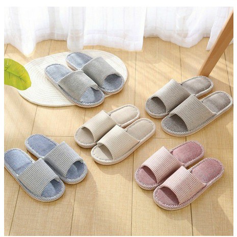 Sandal Rumah Hotel Empuk Nyaman Indoor Halus Motif Garis Slipper SP002