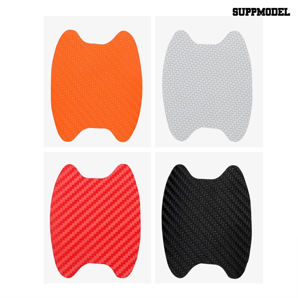 Car 4Pcs Stiker Film Pelindung Handle Pintu Mobil Universal Bahan Carbon Fiber Anti Gores