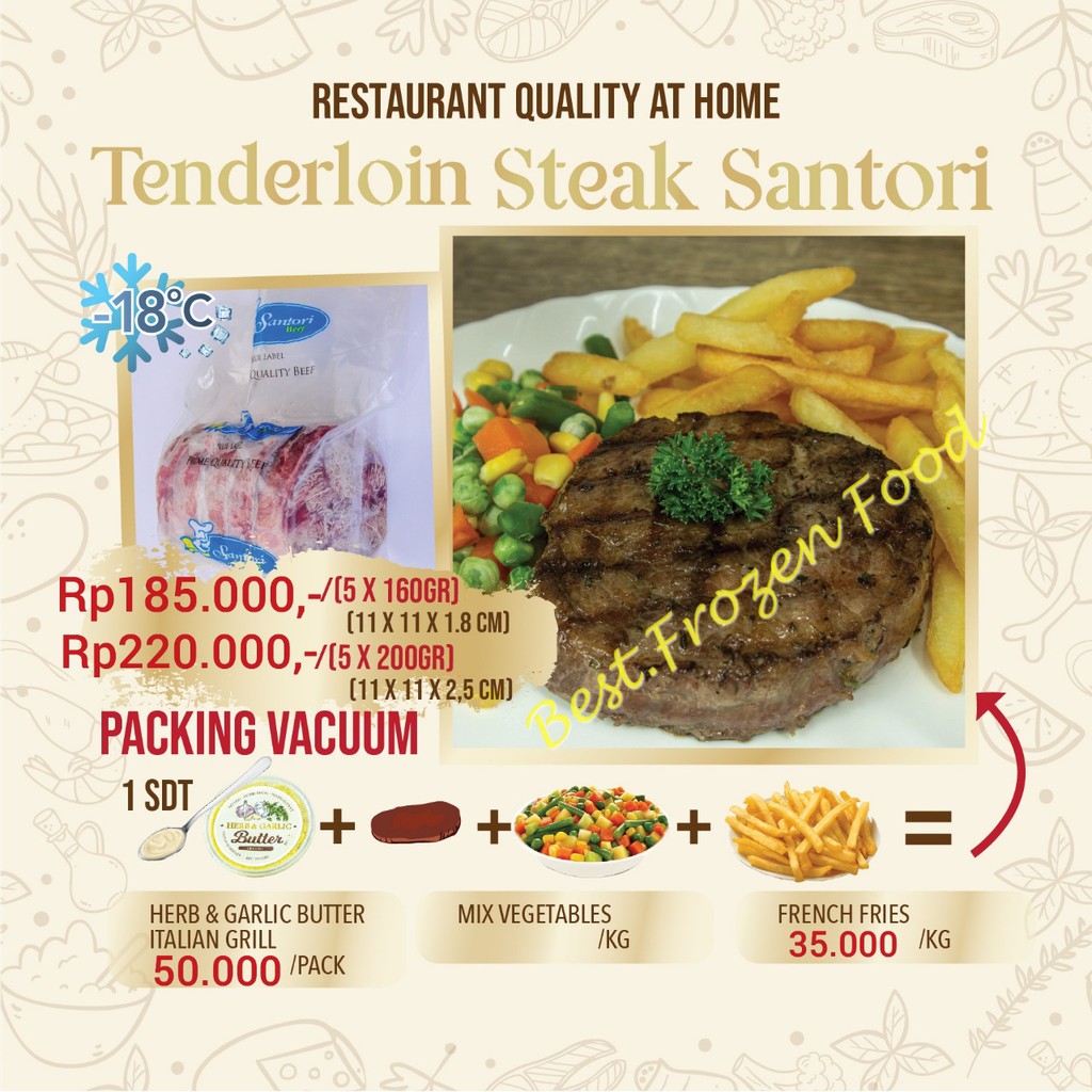 

Santori Blue Label Tenderloin Steak isi 5