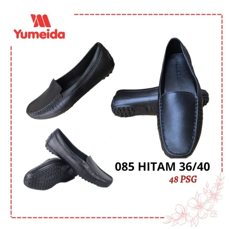 sepatu pantopel karet wanita hitam polos yumeida f085L