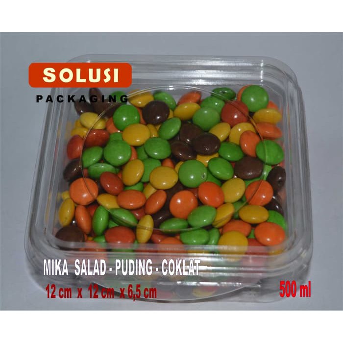 

KEMASAN MIKA SALAD - COKLAT - PUDING 12 x 12 x 6 CM / TRAY TEMPAT SALAD