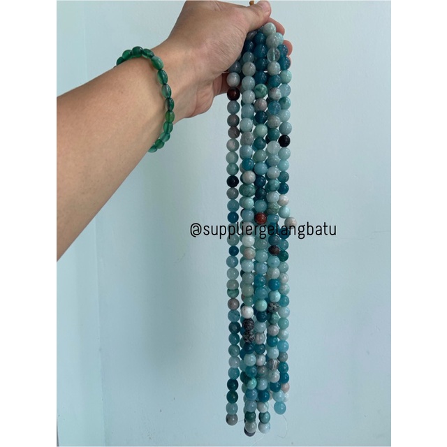 batu amazonite mala round beads 12mm bahan gelang kalung kesehatan