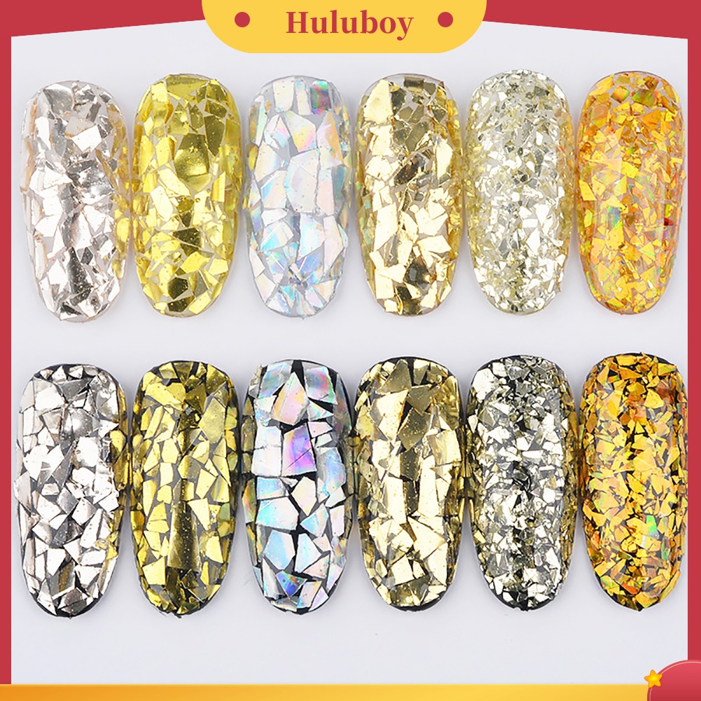 Huluboy Huluboy♡ Glitter Cellophane Asimetris Untuk Dekorasi Nail Art DIY