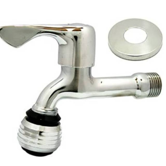 Kran tembok stainless dilengkapi saringan air kotor besar