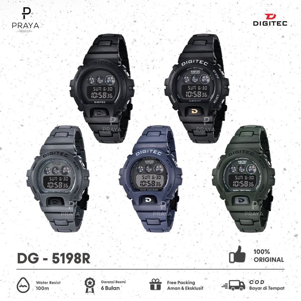 Jam Tangan Pria Digitec DG5198T DG 5198 T Digital Original