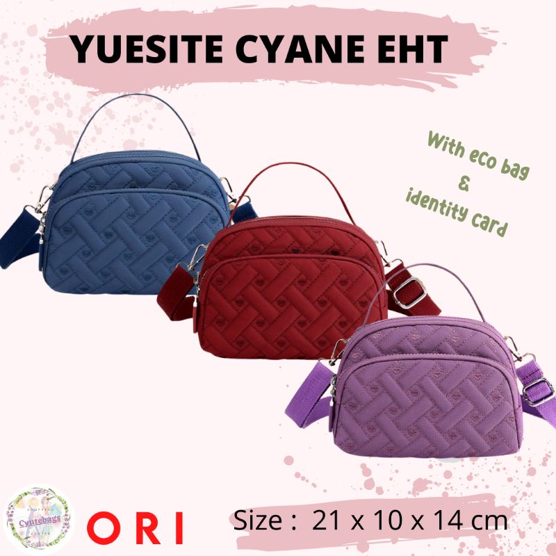 Tas wanita bordir yuesite cyane ori tenteng selempang import