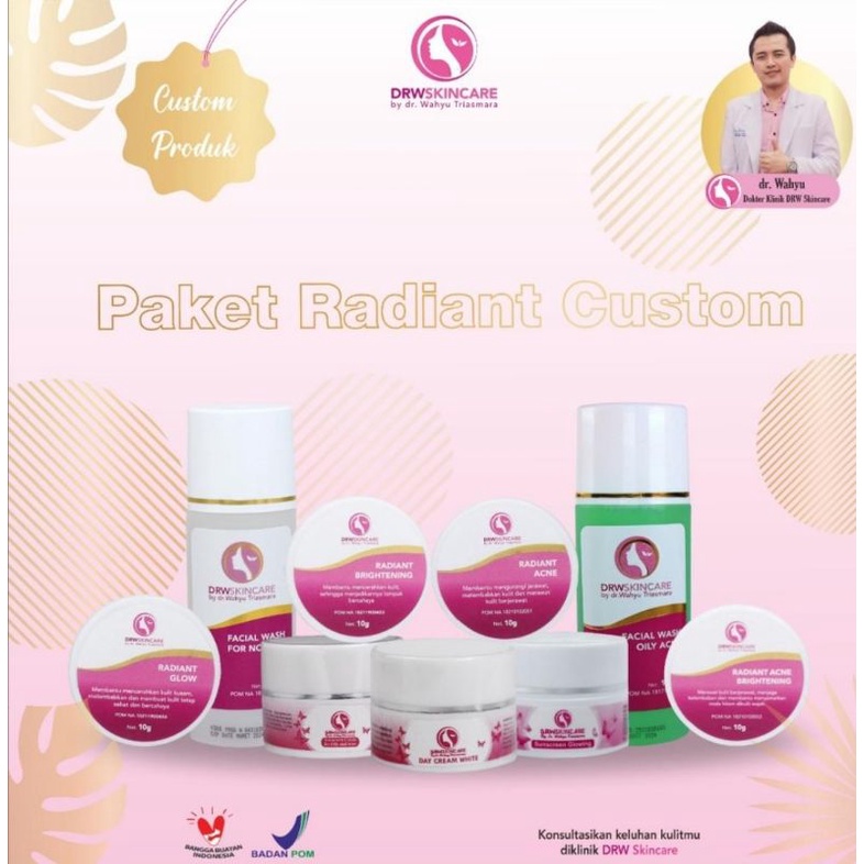 Paket Radiant Drw Skincare  / flek / glow / acne / brightening acne-1