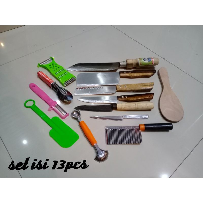 [SET]ALAT DAPUR / paket hemat pisau stenlies / pisau set murah isi 13pcs