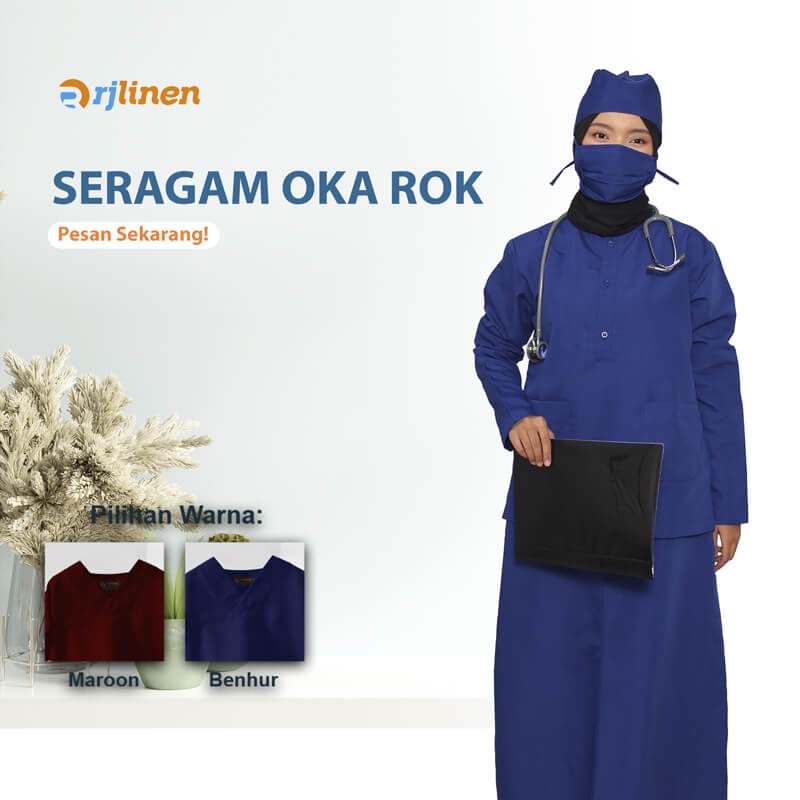 SERAGAM BAJU OK ROK / BAJU OPERASI SETELAN ROK/ BAJU PERAWAT ROK / BAJU OKA