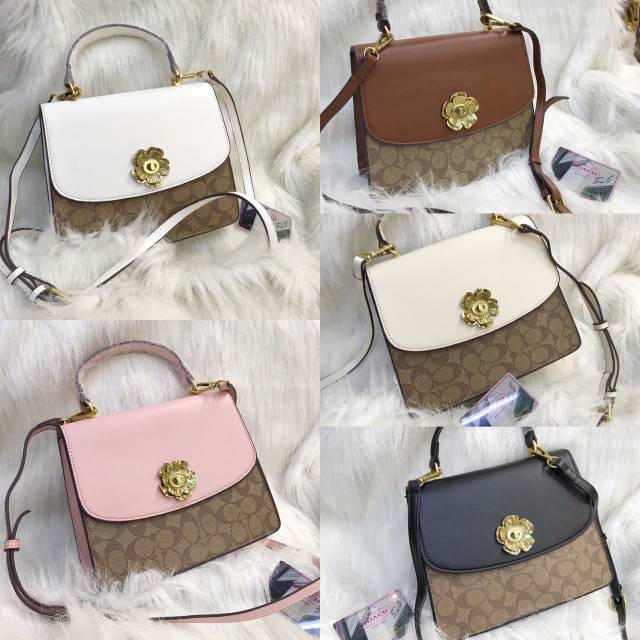 COACH PARKER TOP HANDLE BAG TANPA STUD TAS TOP HANDLE SELEMPANG