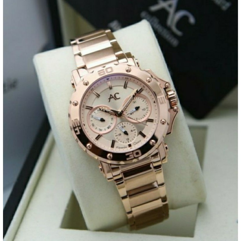 Jam Tangan Wanita Alexandre Christie 9205 Original - Alexandre Christie Original - Rosse Gold