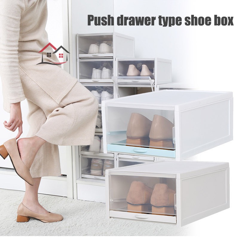 Hyp Pull Out Drawer Type Shoe Box Transparent Plastic Shoe Storage