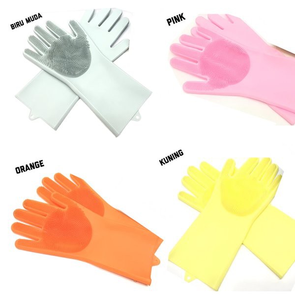 Magic Gloves Brush Sarung Tangan Cuci Livingenie Silicone Karet glove