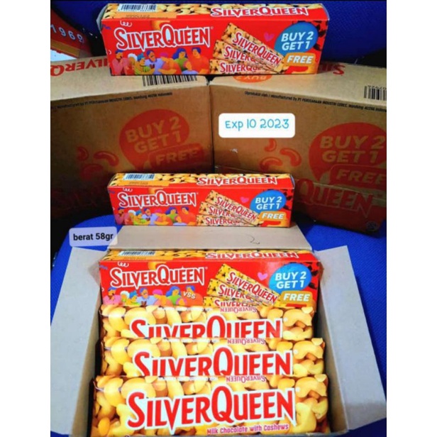 SILVERQUEEN 58GR / SILVERQUEEN CASHEW / SILVERQUEEN ALMOND PROMO BUY2GET 1 FREE
