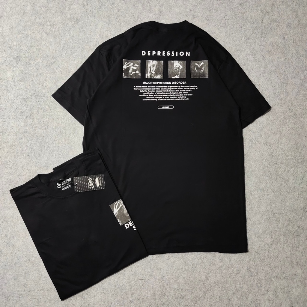 Kaos Distro Premium CRICKET Art WEAR DEPRESSION Lengan Pendek/Kaos METAL Branded Terpopuler/Kaos Ari