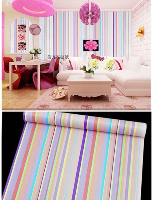 Wallpaper Dinding / Wallpaper Sticker PELANGI PINK