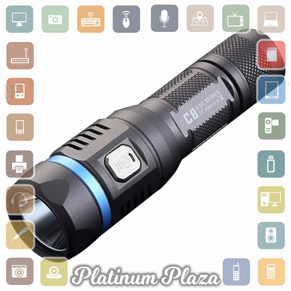 JETBeam C8 Pro Tactical Senter LED Cree SST-40 N4 BC 1200 Lumens - Black`HMRC6N-