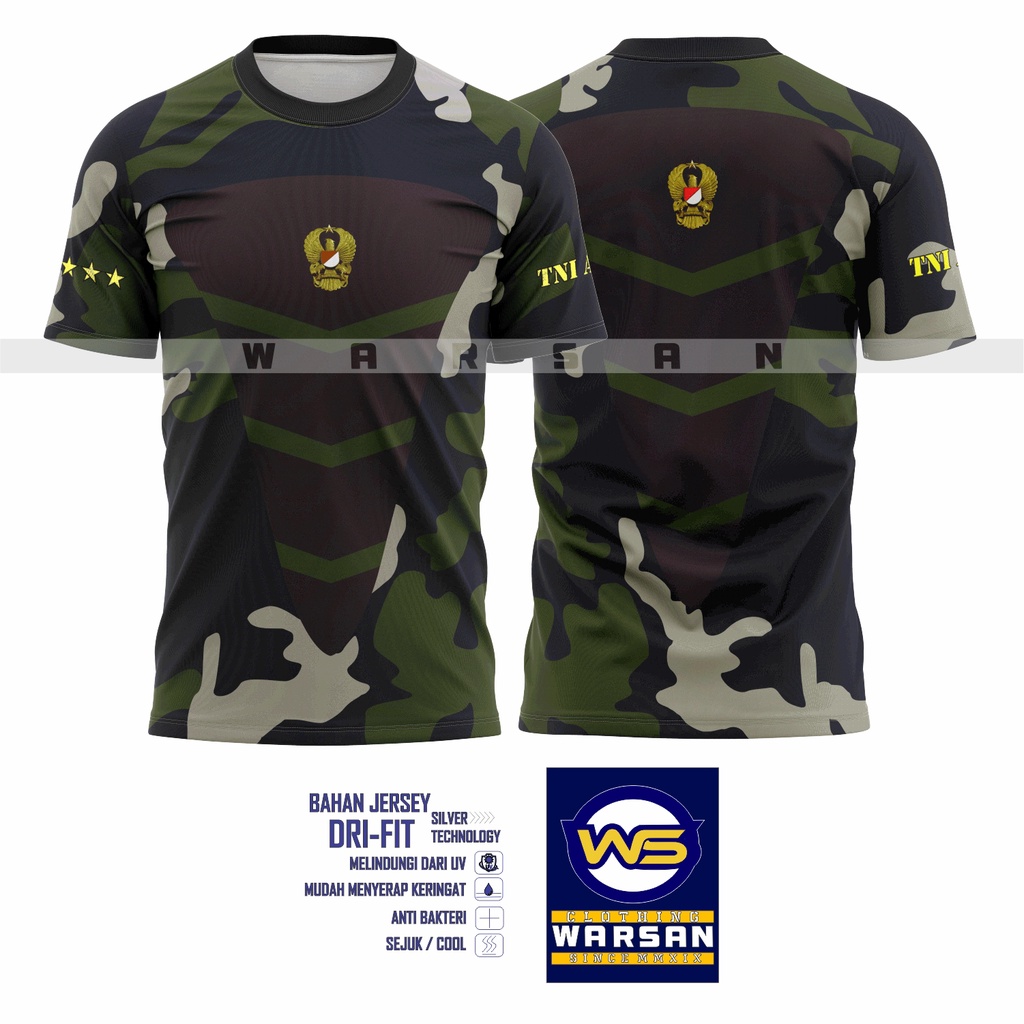 Kaos Jersey TNI KASAD Pembagian / Kaos TNI KASAD Dryfit / Kaos TNI KASAD Sublim