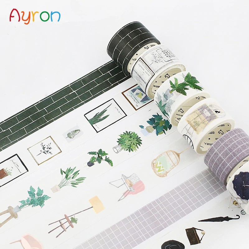 

High quality 15-30mmX7m Nordic series Kawaii girl Decorative Home plant Washi Tape DIY Scrapbooking