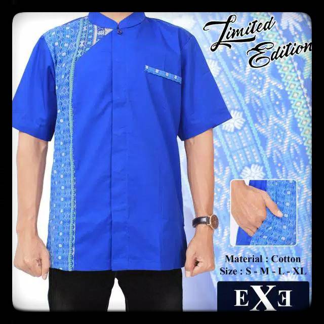 Baju Koko Pria Biru Elektrik