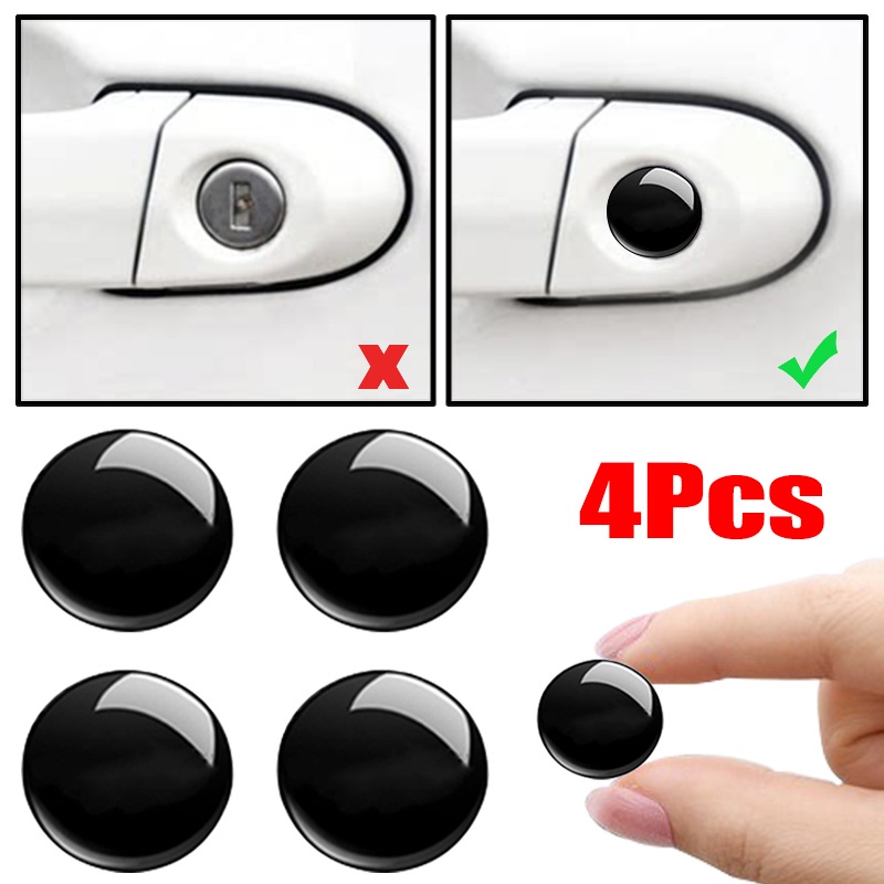 4pcs/set Auto Door Lock Protection Tahan Air Penutup Lubang Kunci Pintu Mobil Stiker Universal Car Door Keyhole Self-adhesive Stickers Decal