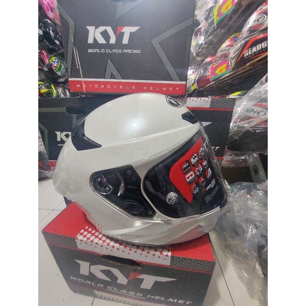 HELM KYT TT COURSE PLAINT WHITE PUTIH "ORIGINAL" "BARU"