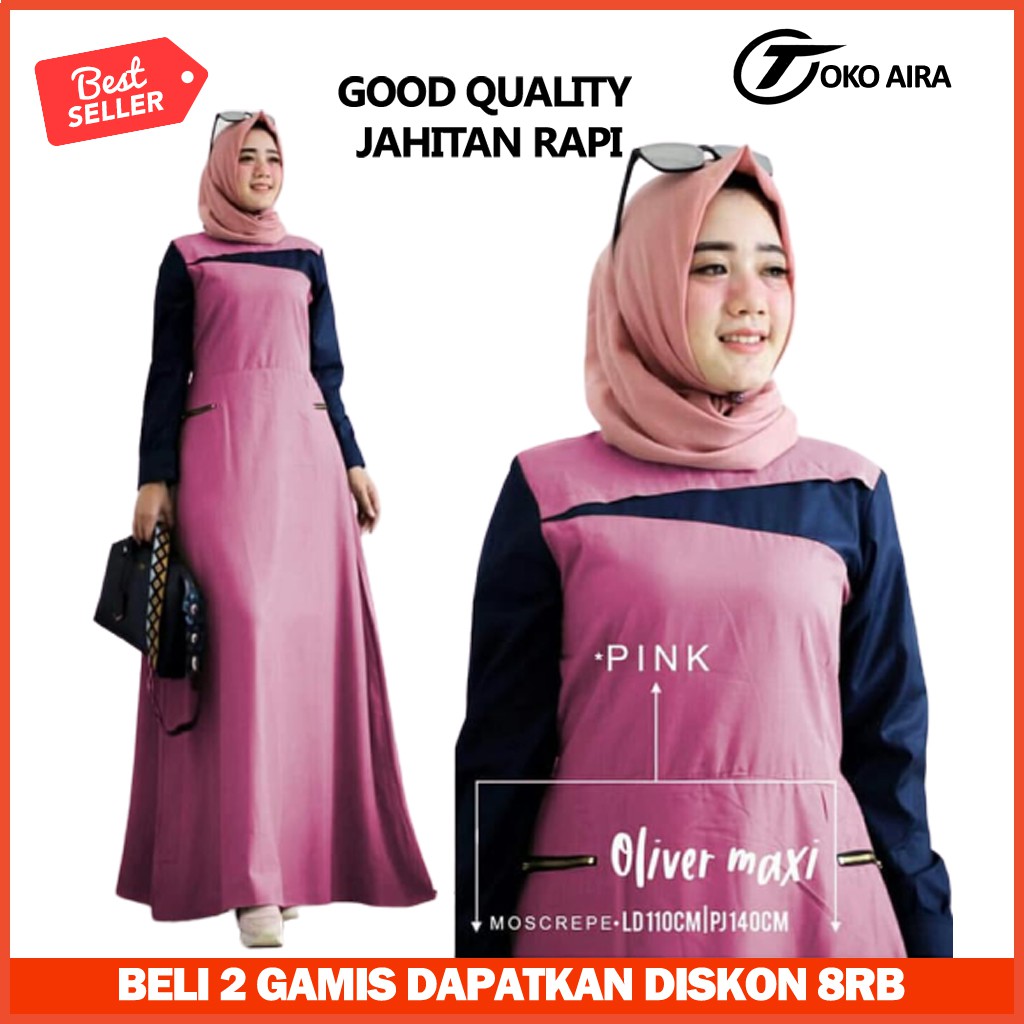 Gamis Terbaru COD Gamis Syari Lebaran Murah Fashion Muslim Busana Muslim Pakaian Wanita Q5G2