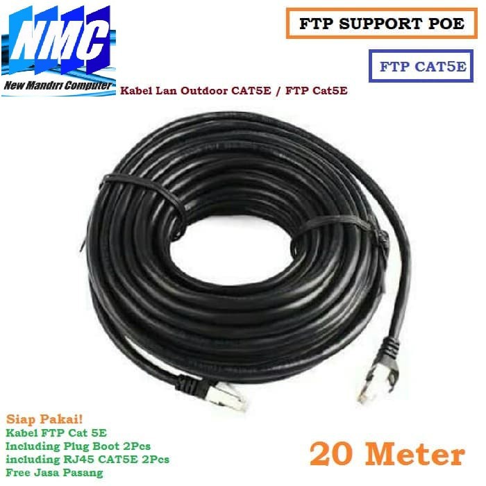 KABEL LAN FTP 20 METER OUTDOOR FTP CAT5E 5 CAT 5E FTP 20 METER