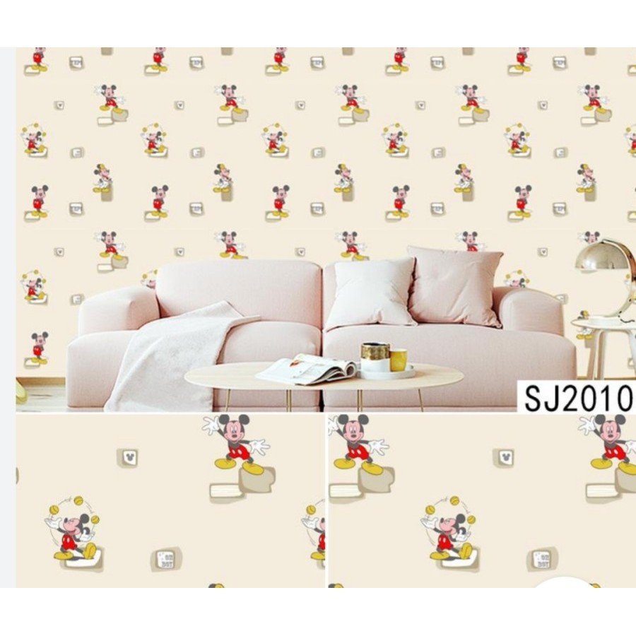 Wallpaper Sticker Dinding Motif Mikie Mouse Panjang 10M x Lebar 45CM