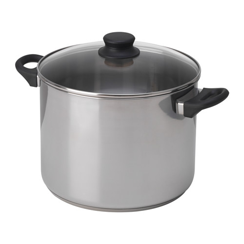 RV IKEA 401 ANNONS 10L Panci Dengan Penutup Kaca & Baja Tahan Karat