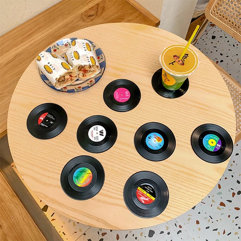 Creative Round Record Table Mat / Kitchen Heat-resistant Anti-slip Coffee Mug Cup Coaster