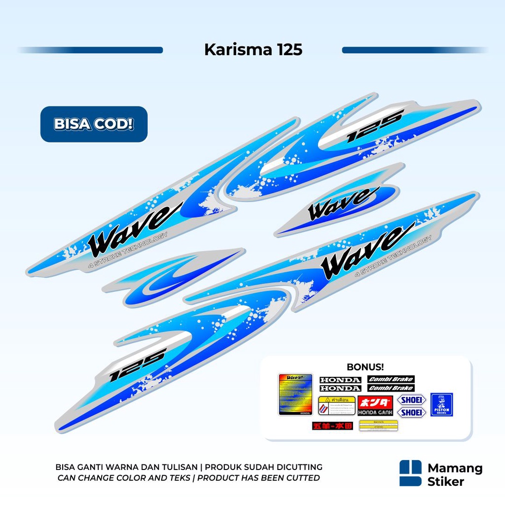 Striping Honda Karisma 125 D Variasi 9 Wave S Thailand i Karisma X Tahun 2002 2003 2004 2005 2006 Si