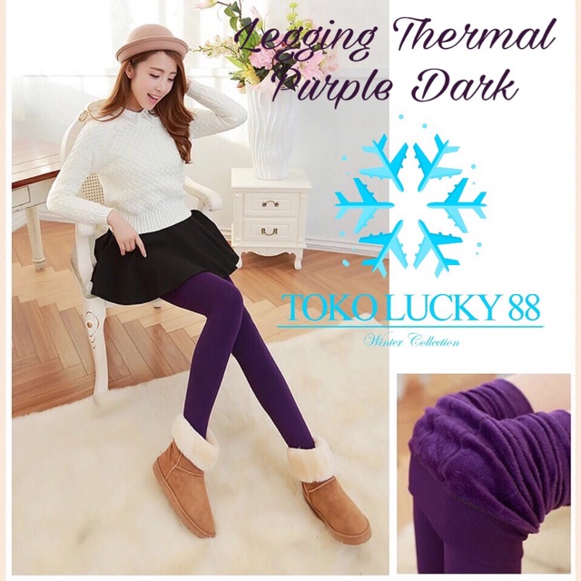 IMPORT MOLLAD Legging Thermal Celana Lapis Bulu Winter Musim Dingin