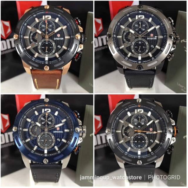 TERMURAH..!!! JAM TANGAN PRIA / COWOK EXPEDITION E 6780 LEATHER STRAP ORIGINAL