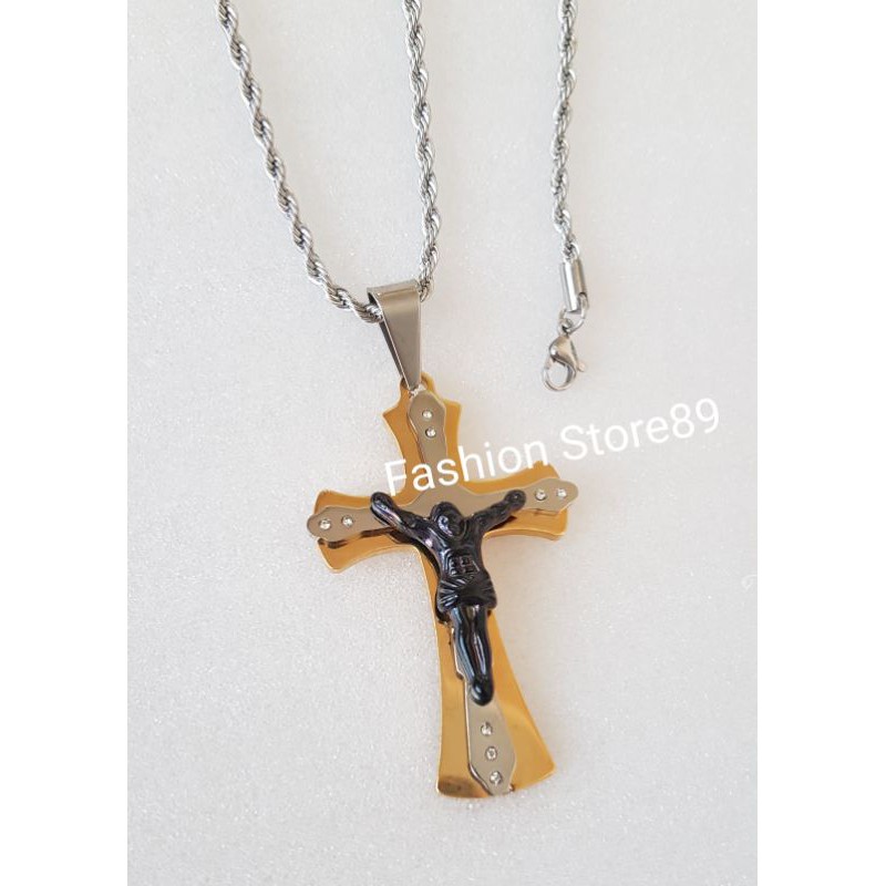 New import kalung Titanium salib Jesus kalung Fashion rohani Anti Karat Import bestquality Antikarat