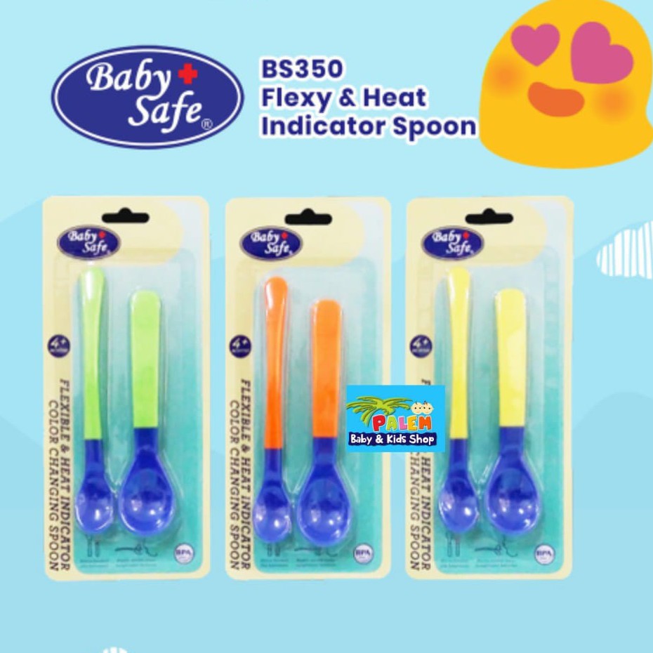 Baby safe Sendok Makan Bayi Flexible &amp; Heat Sensor Indicator Spoon BS350