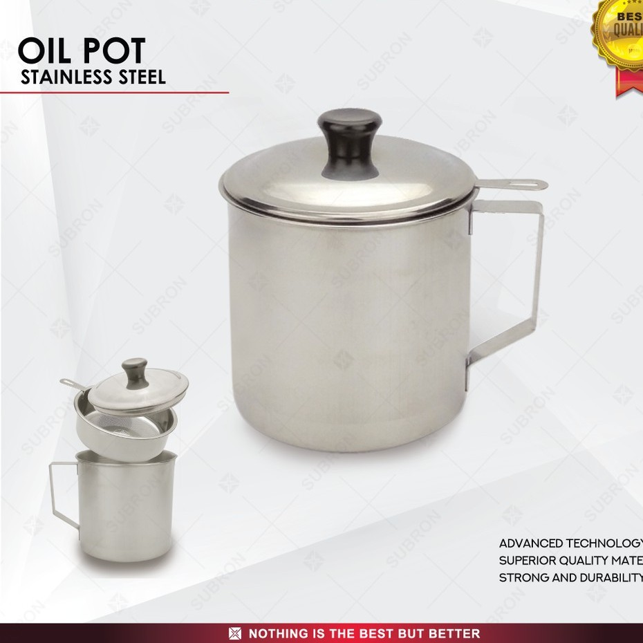 Oil Pot Saringan Tempat Minyak 1200ml Stainless Steel