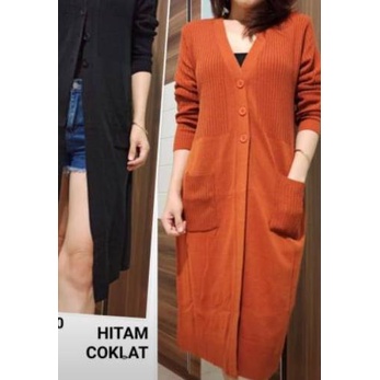 ★ Cardigan LONG KANCING 3 l Cardigan Rajut l Sweater Rajut l Pakaian Rajut Wanita l Rajut Keren Mura