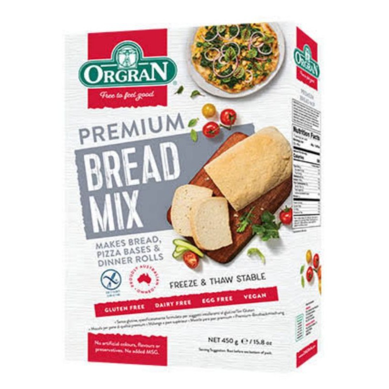 ORGRAN PREMIUM GLUTEN FREE BREAD MIX 450 GR